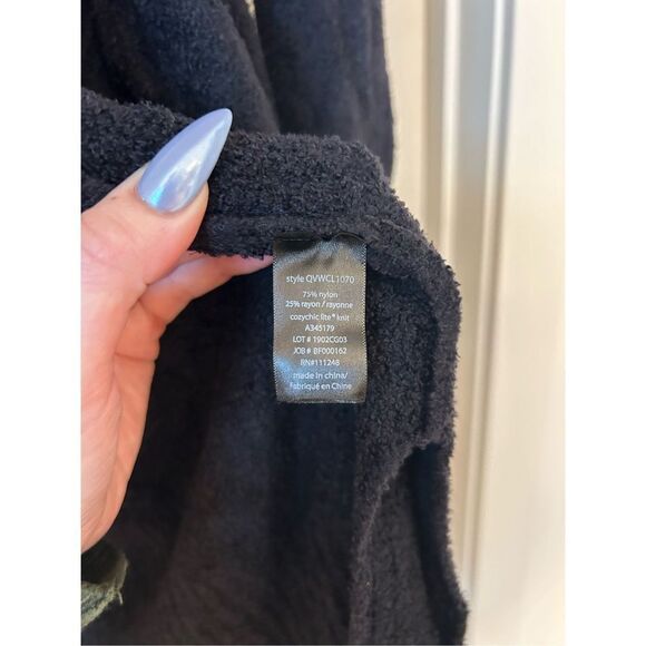 Barefoot dreams black long weekend open front cardigan small - Picture 3 of 8